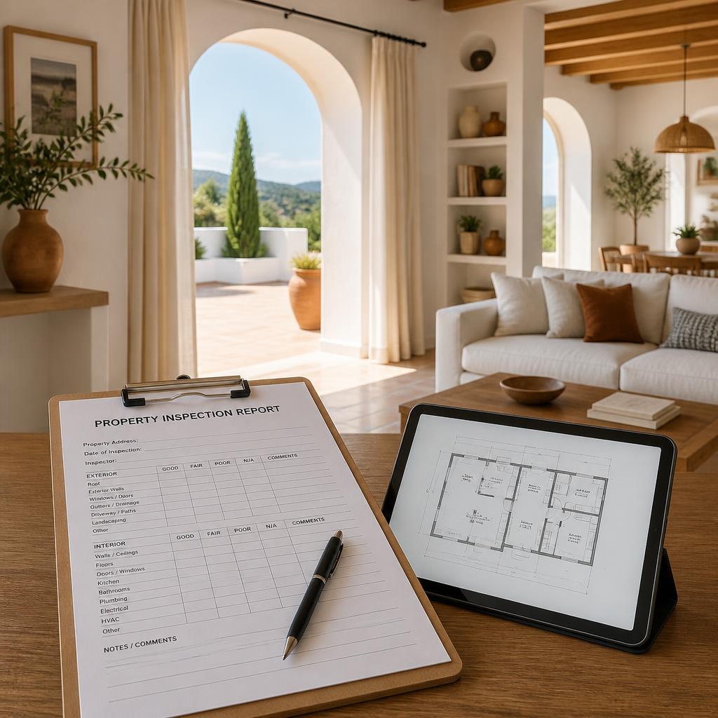 Inspection report inside a Mediterranean home